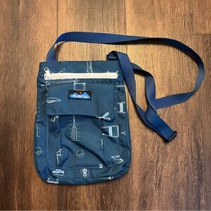 KAVU For Keeps Bag With Hip Crossbody Adjustable Purse Strap Blue Boat Oars